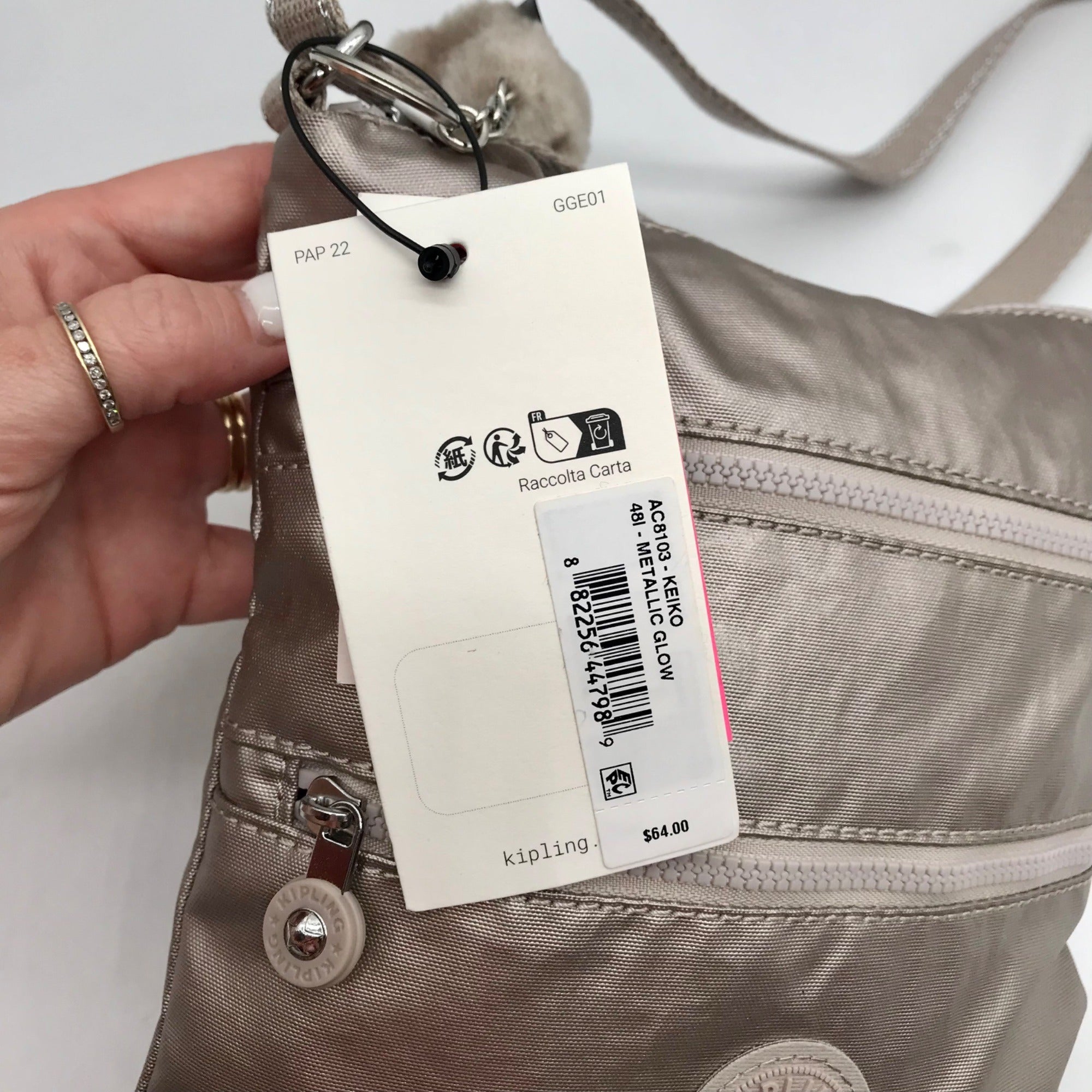 Kipling Metallic Glowy Keiko Crossbody Bag
