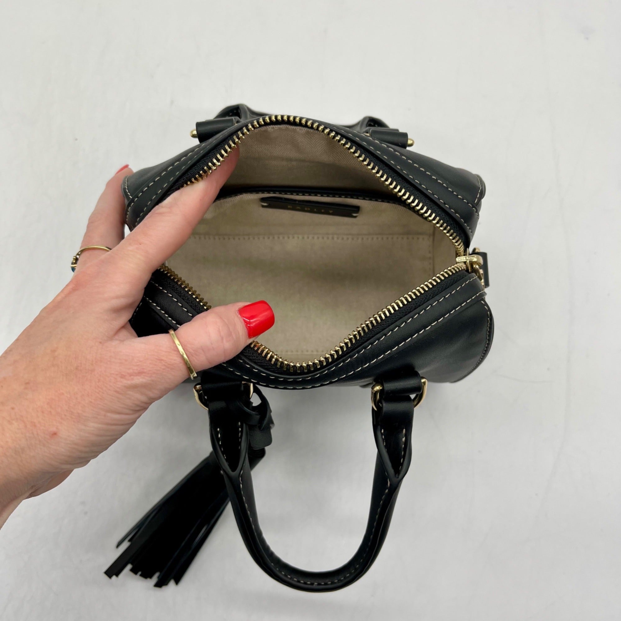 Radley London Black Leather Mini Satchel Bag