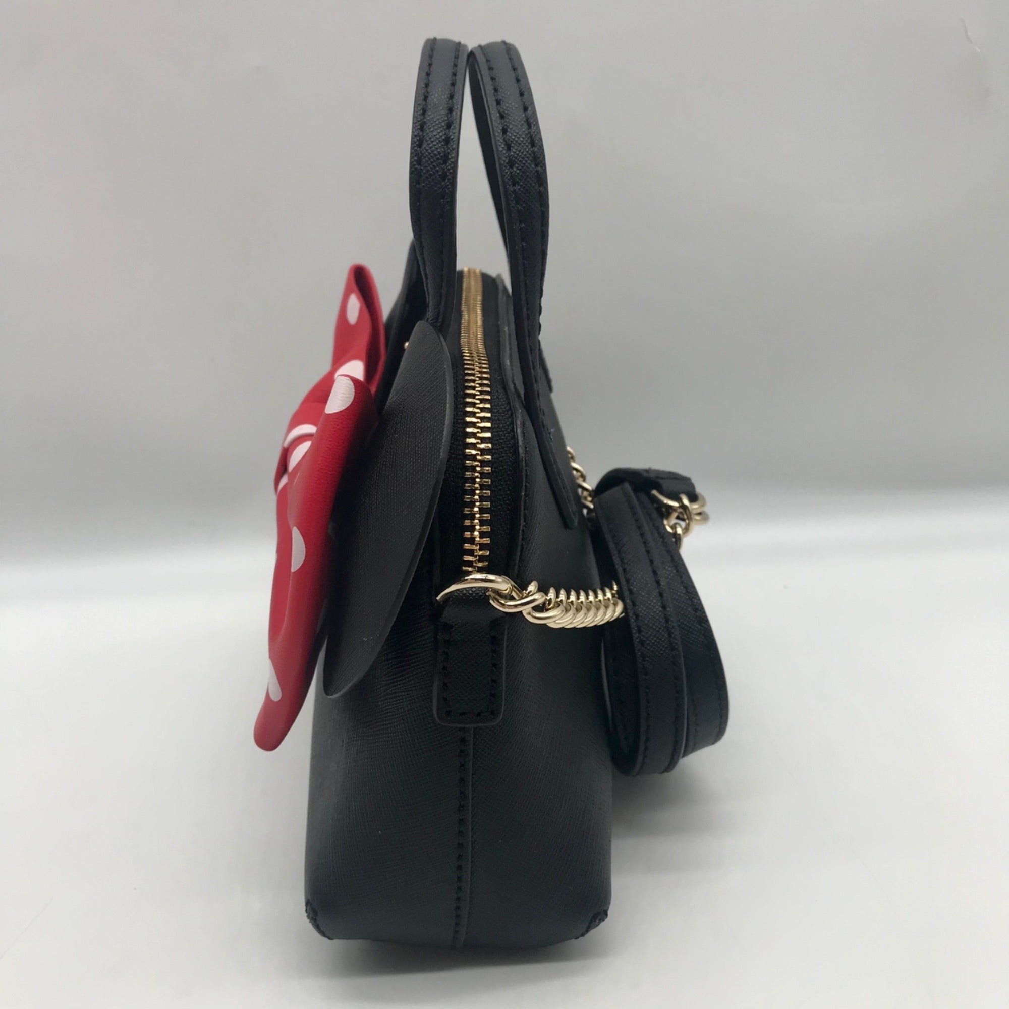 Kate Spade Black Saffiano Leather Minnie Mouse Crossbody Bag
