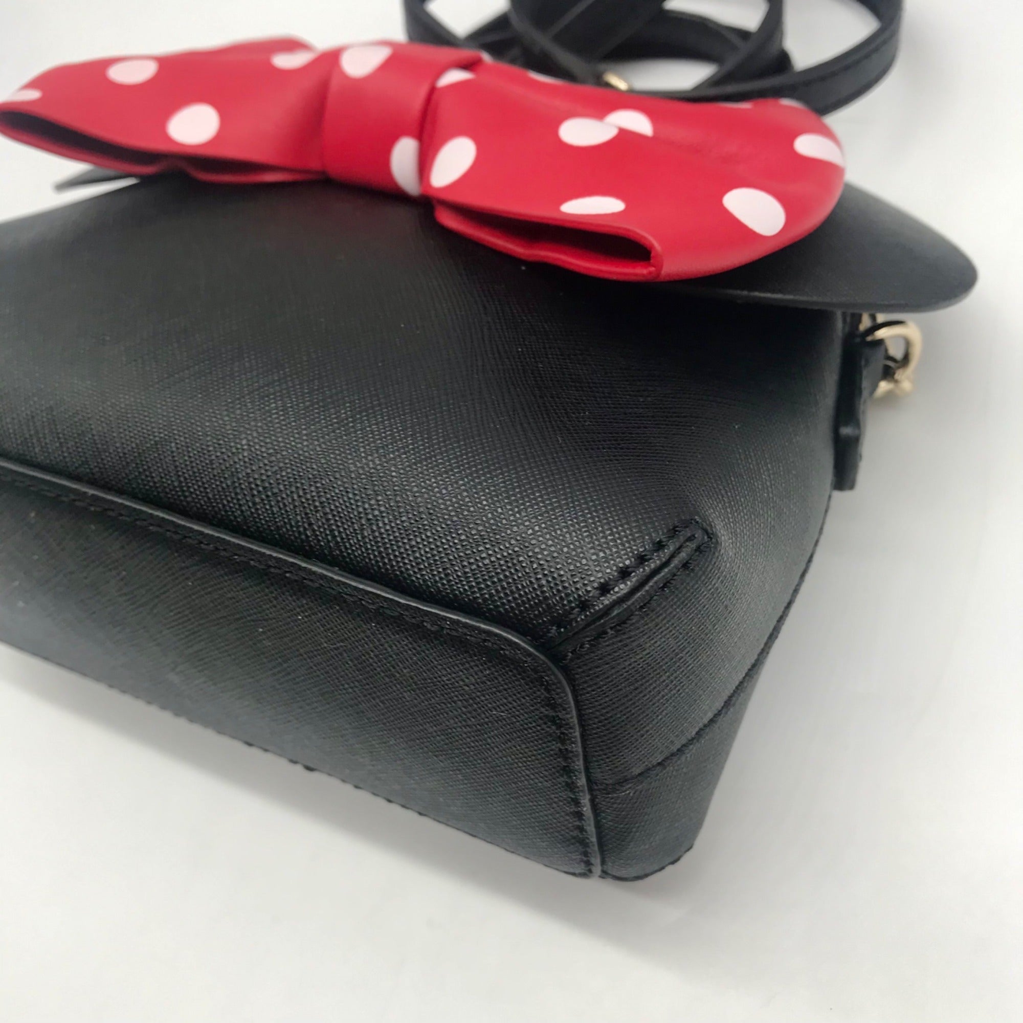 Kate Spade Black Saffiano Leather Minnie Mouse Crossbody Bag