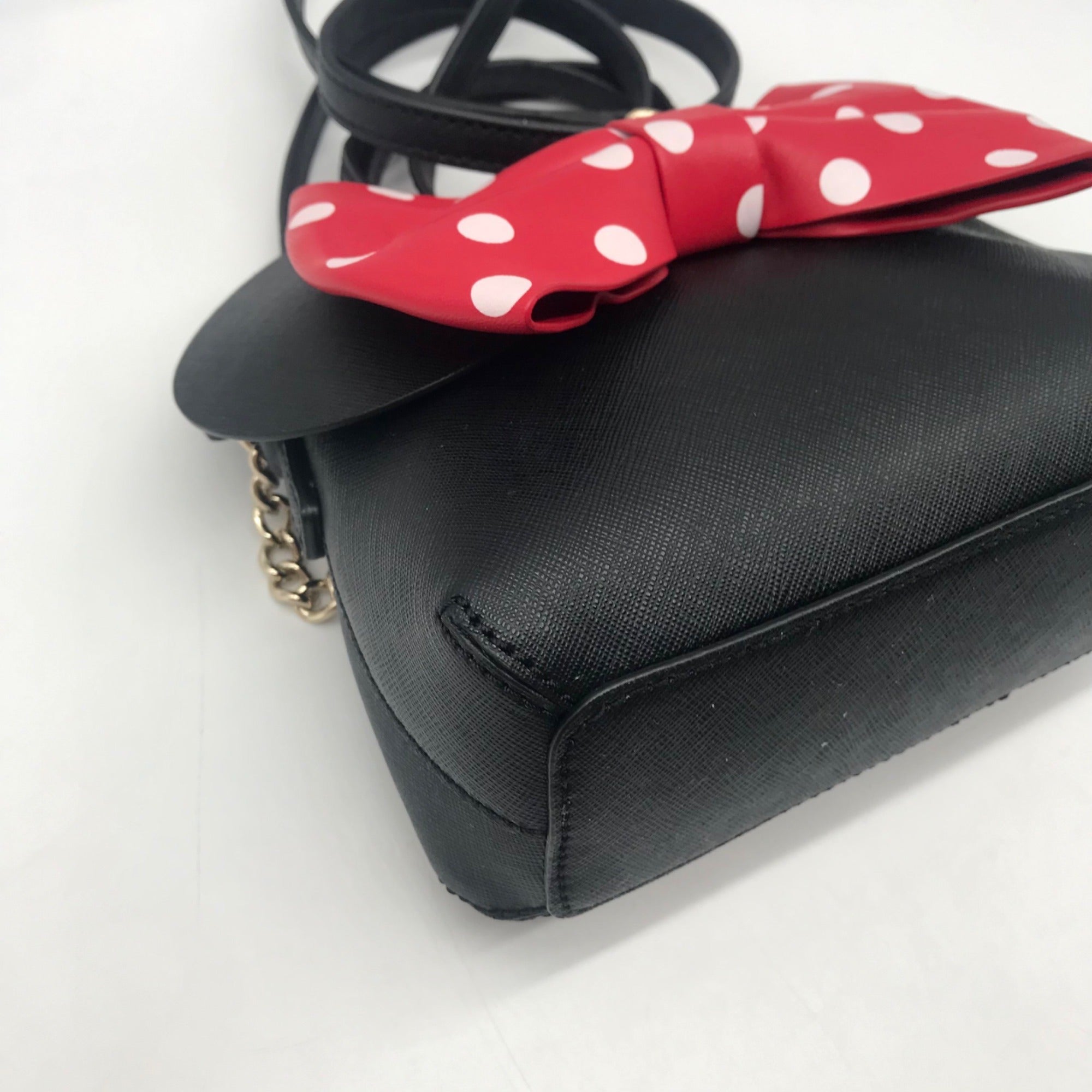 Kate Spade Black Saffiano Leather Minnie Mouse Crossbody Bag