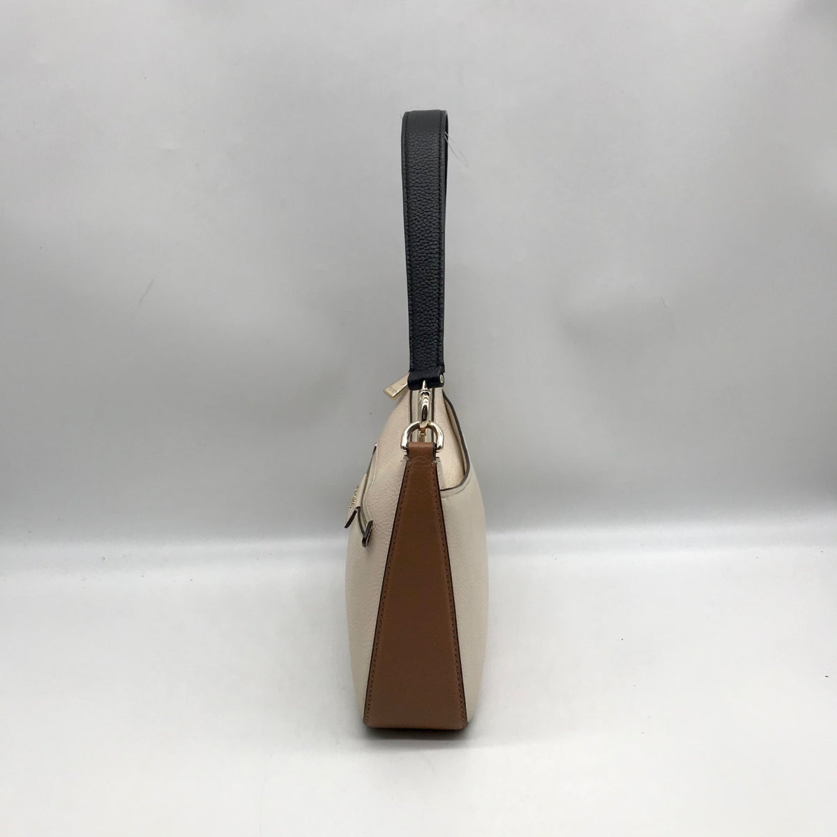 Kate Spade Beige And Brown Pebbled Leather Convertible Husdson Shoulder Bag