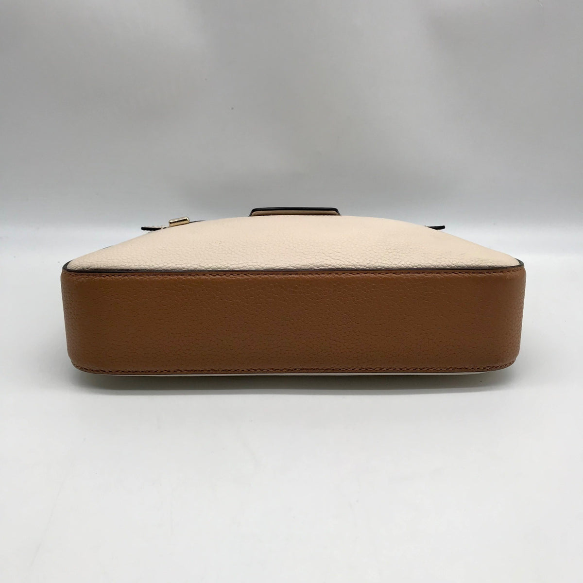 Kate Spade Beige And Brown Pebbled Leather Convertible Husdson Shoulder Bag