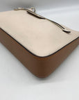Kate Spade Beige And Brown Pebbled Leather Convertible Husdson Shoulder Bag