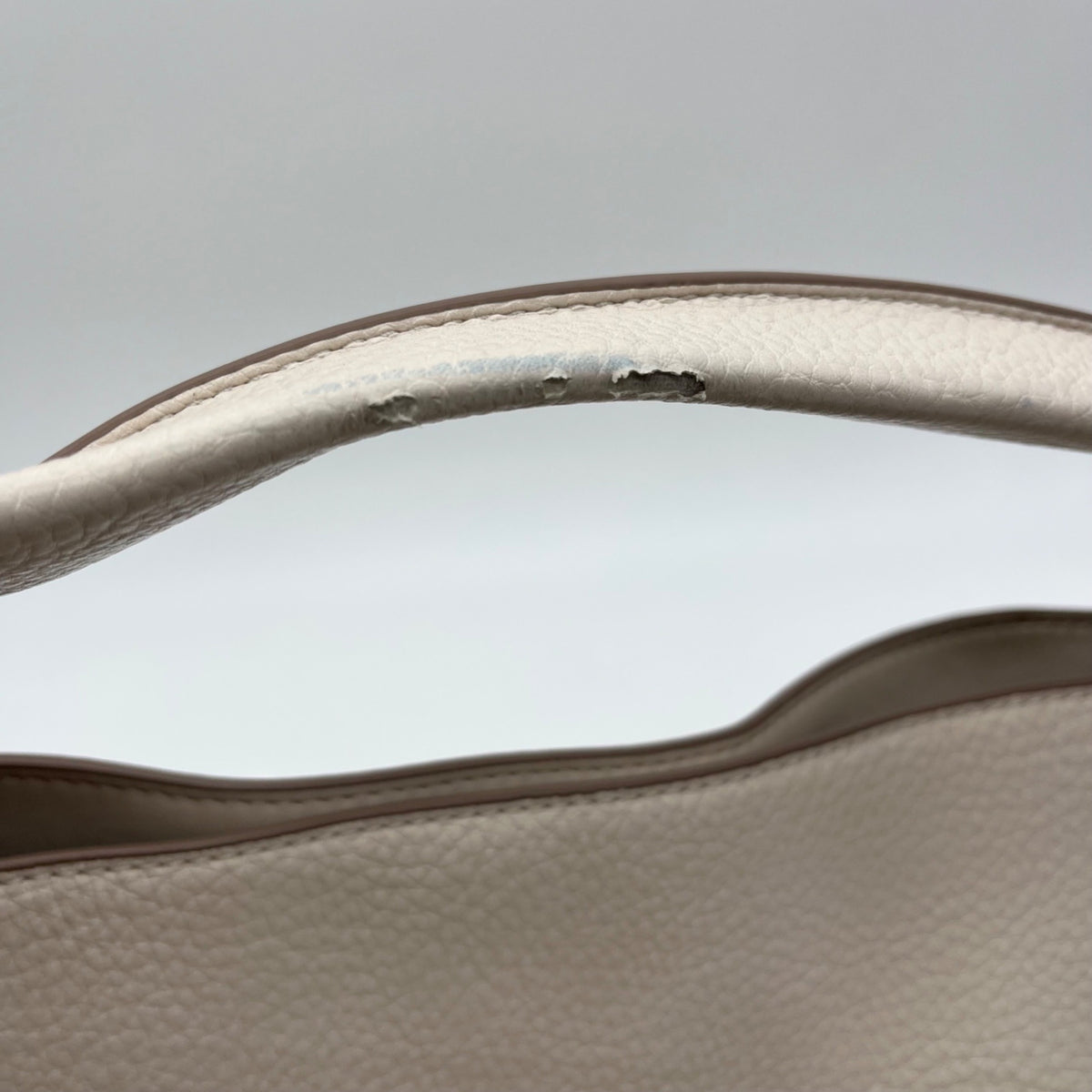 Donna Karan Ivory Pebbled Leather Slouchy Shoulder Bag