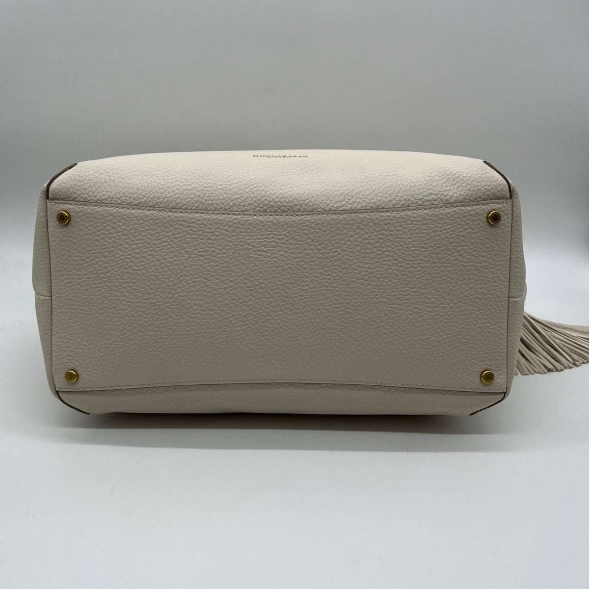 Donna Karan Ivory Pebbled Leather Slouchy Shoulder Bag