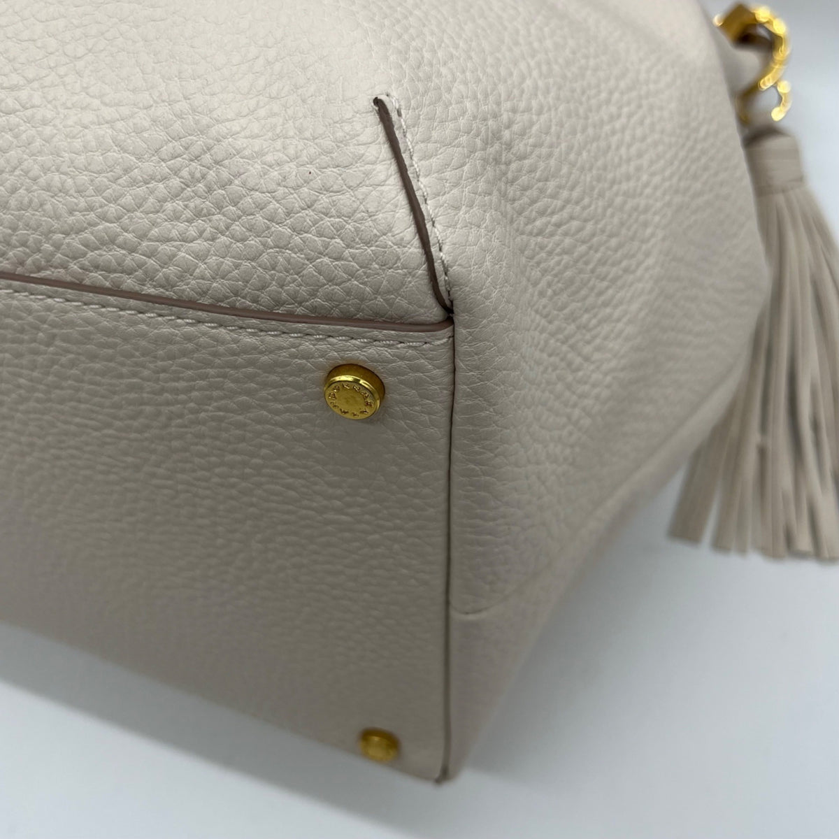 Donna Karan Ivory Pebbled Leather Slouchy Shoulder Bag
