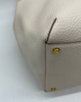 Donna Karan Ivory Pebbled Leather Slouchy Shoulder Bag