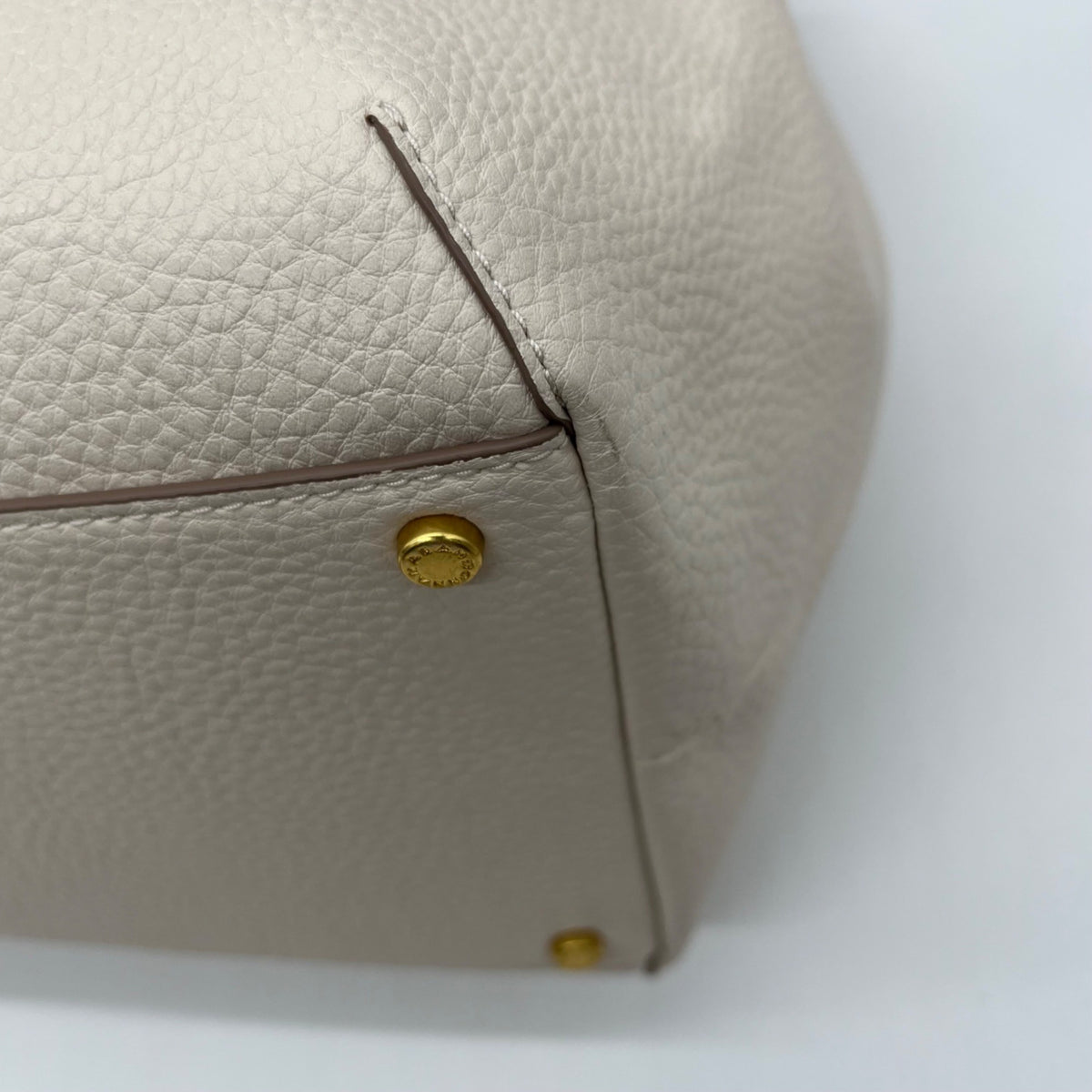 Donna Karan Ivory Pebbled Leather Slouchy Shoulder Bag