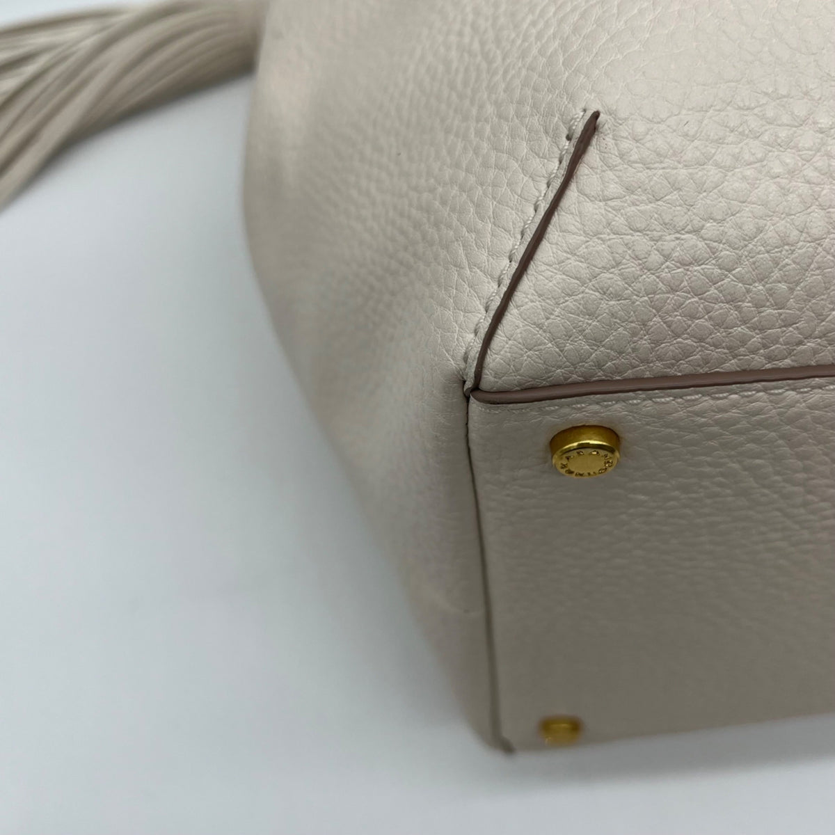 Donna Karan Ivory Pebbled Leather Slouchy Shoulder Bag