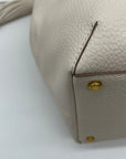 Donna Karan Ivory Pebbled Leather Slouchy Shoulder Bag