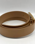 Ferragamo Women's Beige Leather Gancini Leather Belt