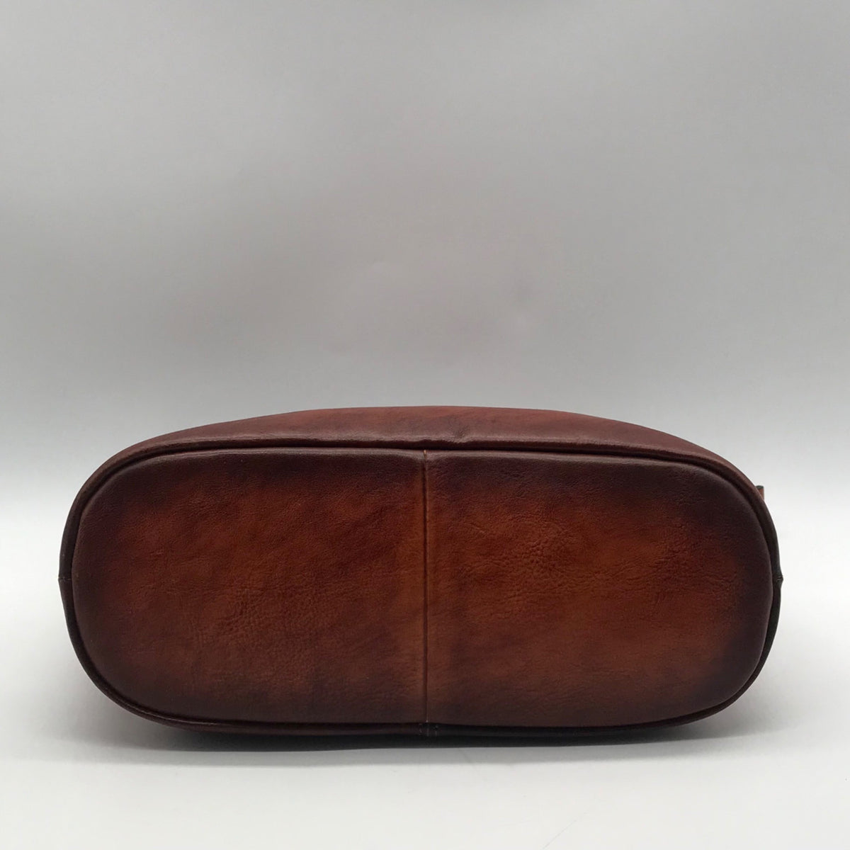 Heshe Brown Leather Multi-Pocket Crossbody Bag