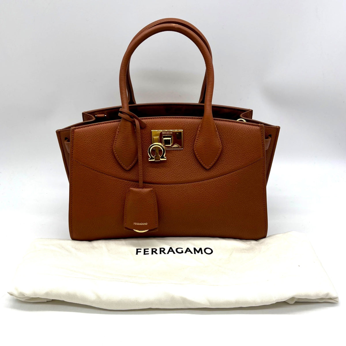 Salvatore Ferragamo The New Studio Brown Leather Shoulder Bag