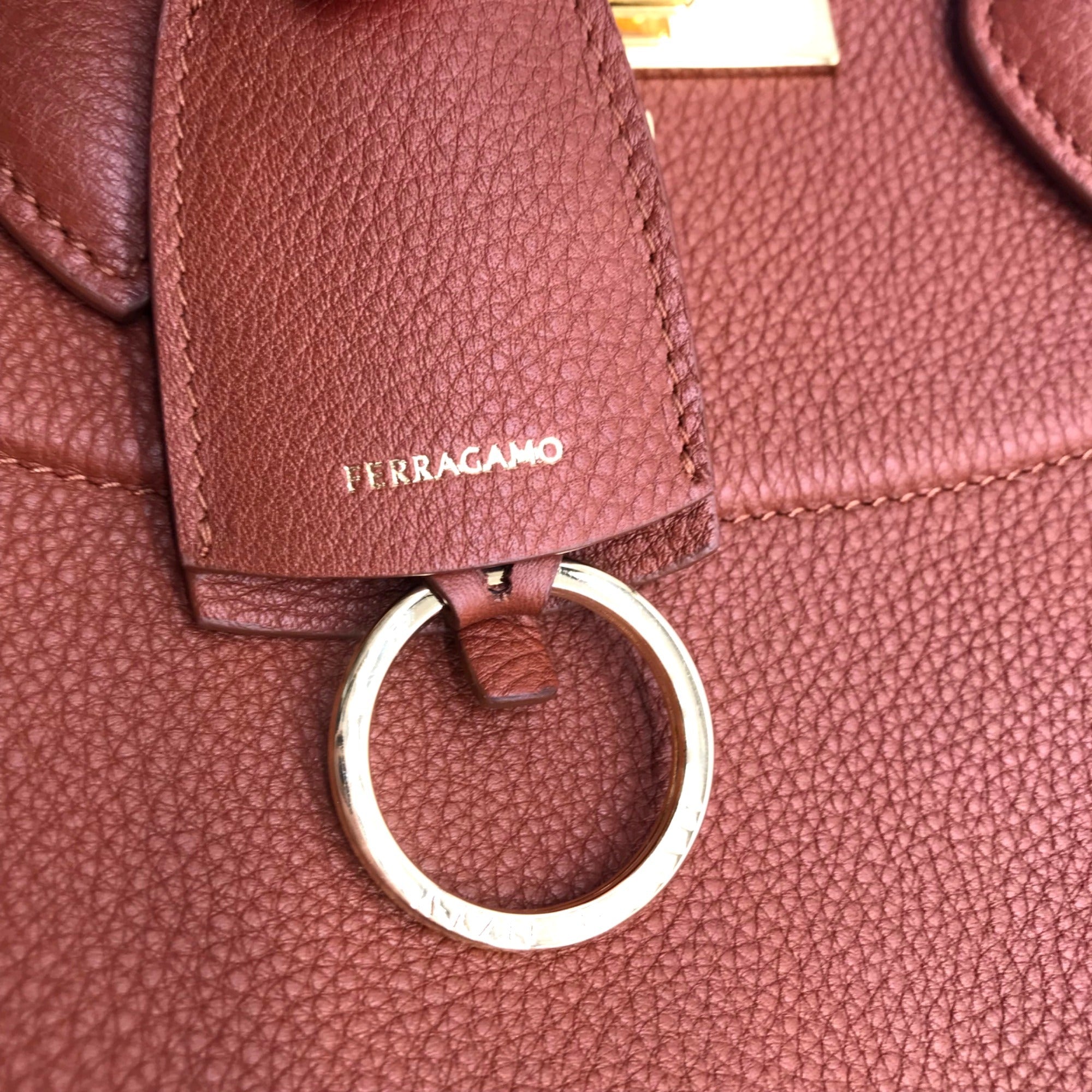 Salvatore Ferragamo The New Studio Brown Leather Shoulder Bag
