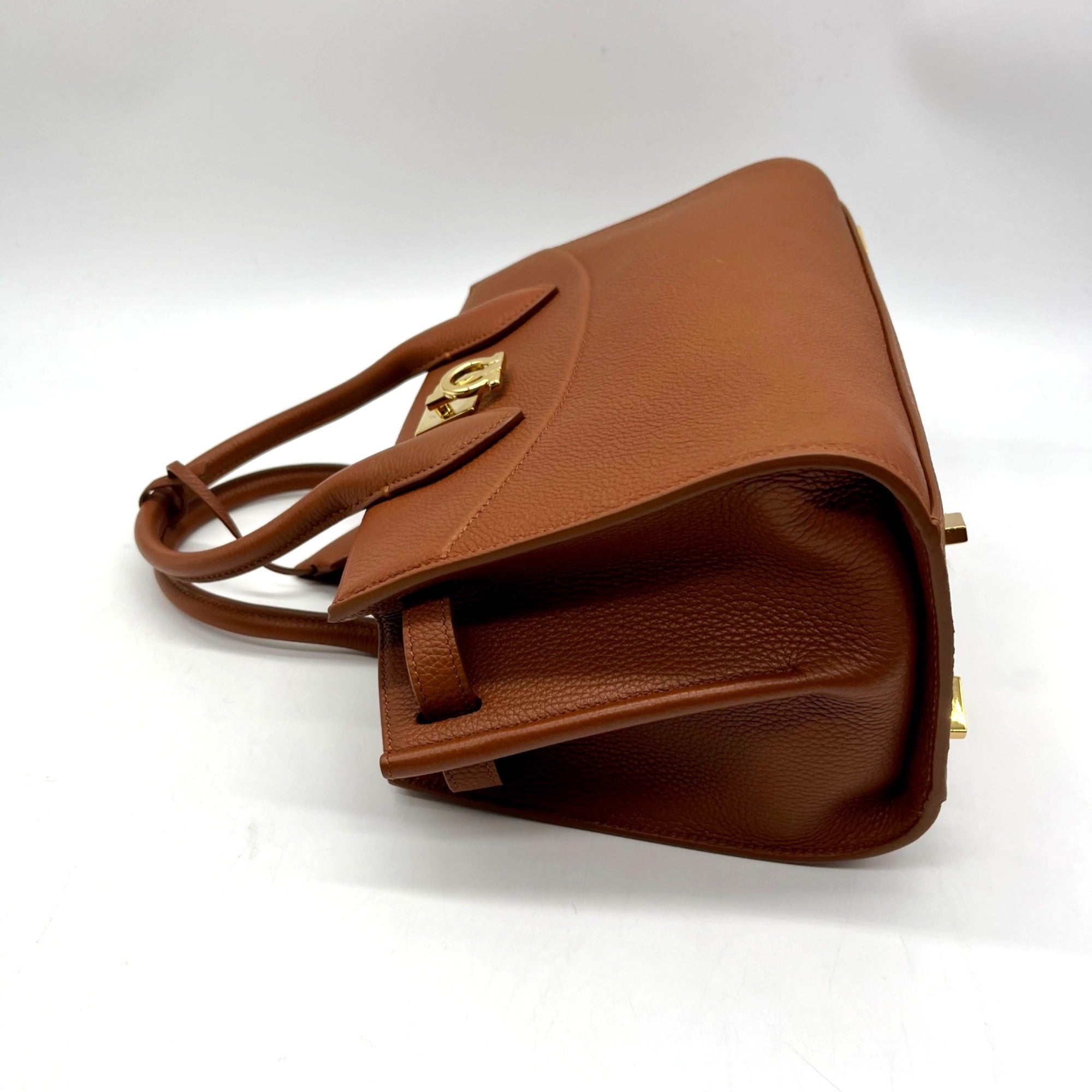 Salvatore Ferragamo The New Studio Brown Leather Shoulder Bag