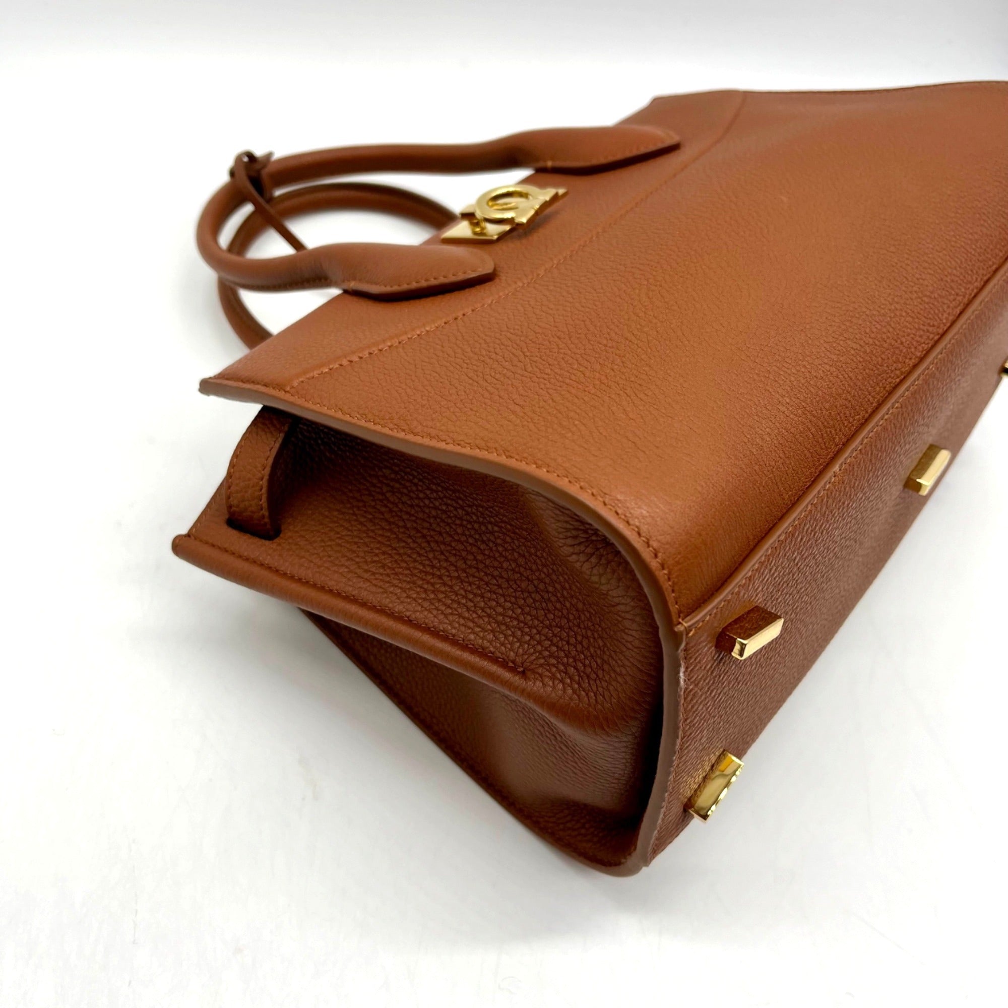 Salvatore Ferragamo The New Studio Brown Leather Shoulder Bag