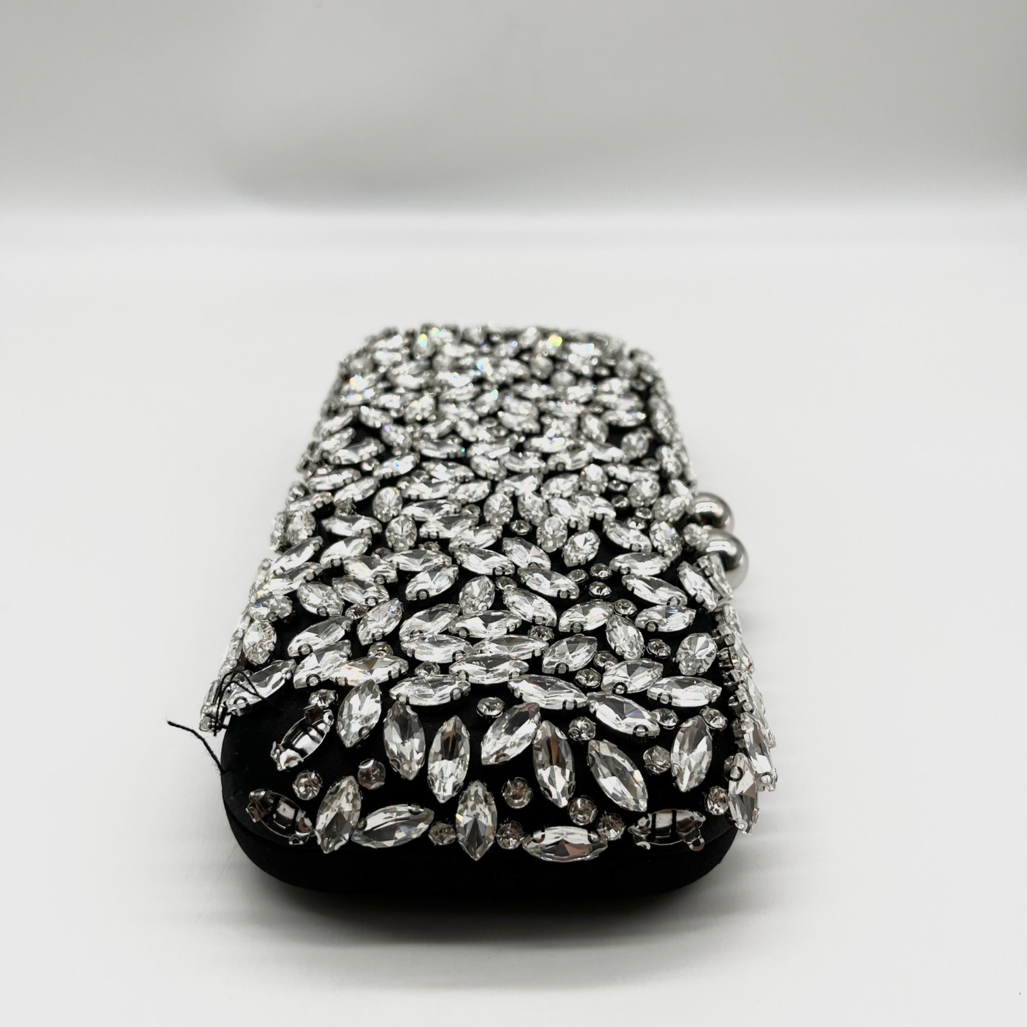 I.N.C. International Concepts Black East West Embellished Minaudiere Convertible Clutch