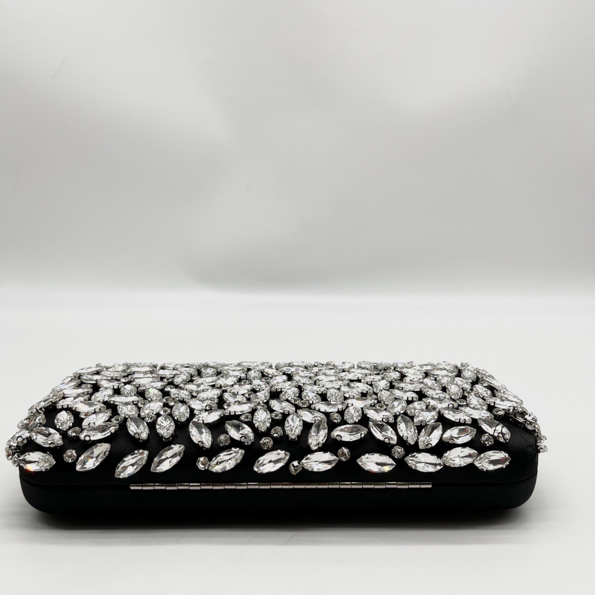 I.N.C. International Concepts Black East West Embellished Minaudiere Convertible Clutch