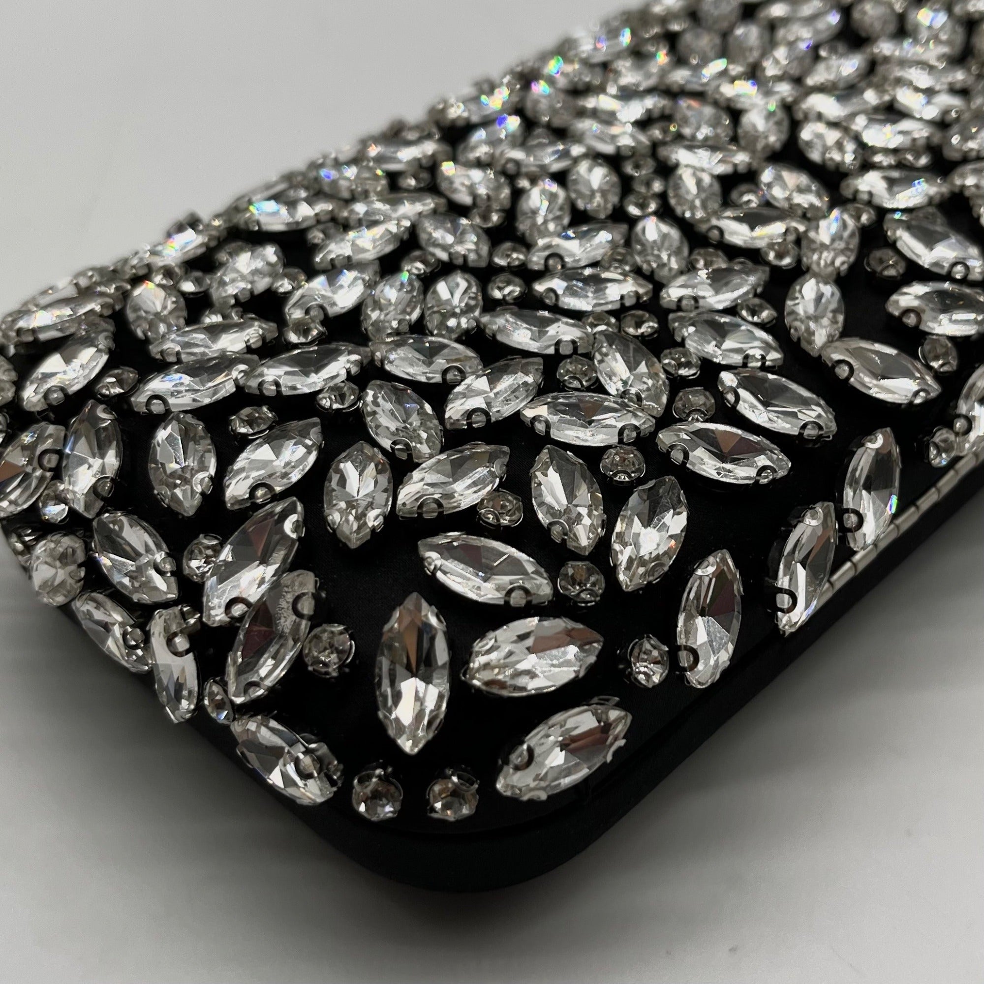 I.N.C. International Concepts Black East West Embellished Minaudiere Convertible Clutch