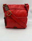 Fossil Red Leather Morgan Traveler Tote Bag