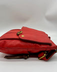 Fossil Red Leather Morgan Traveler Tote Bag