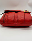 Fossil Red Leather Morgan Traveler Tote Bag