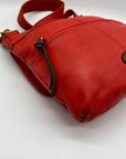Fossil Red Leather Morgan Traveler Tote Bag