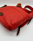 Fossil Red Leather Morgan Traveler Tote Bag