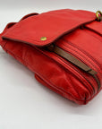 Fossil Red Leather Morgan Traveler Tote Bag