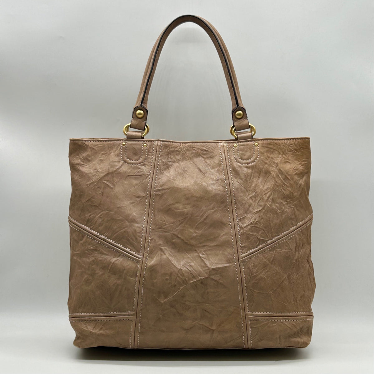 Juicy Couture Beige Faux Leather Tote Bag