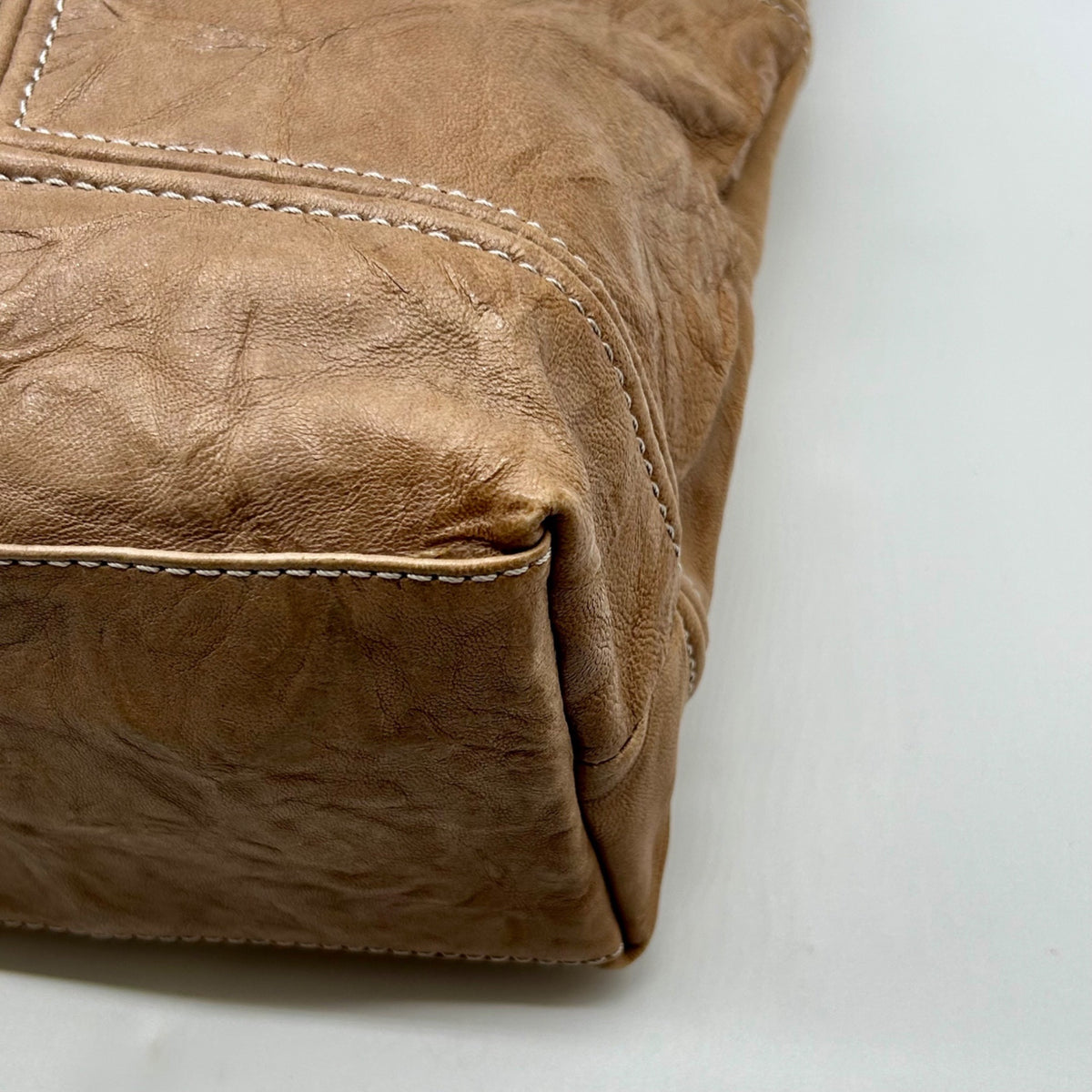 Juicy Couture Beige Faux Leather Tote Bag