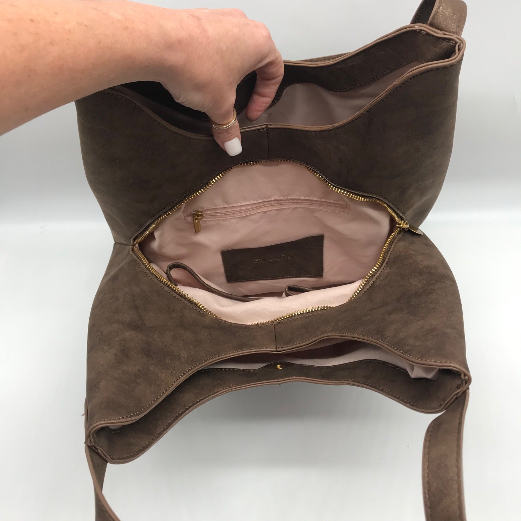 Style &amp; Co Chocolate Whip-Stitch Soft 4-Poster Tote