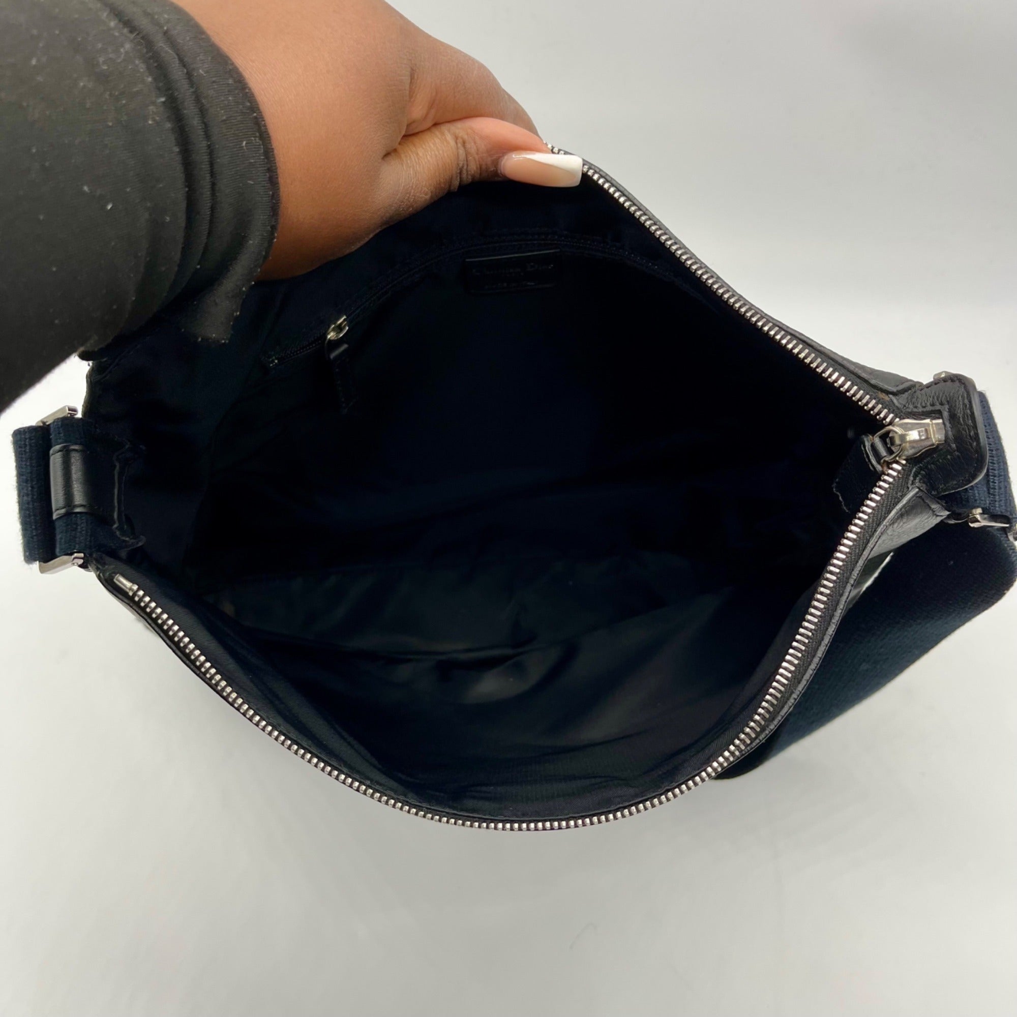 Dior Black Nylon Oblique Street Chic Messenger Bag