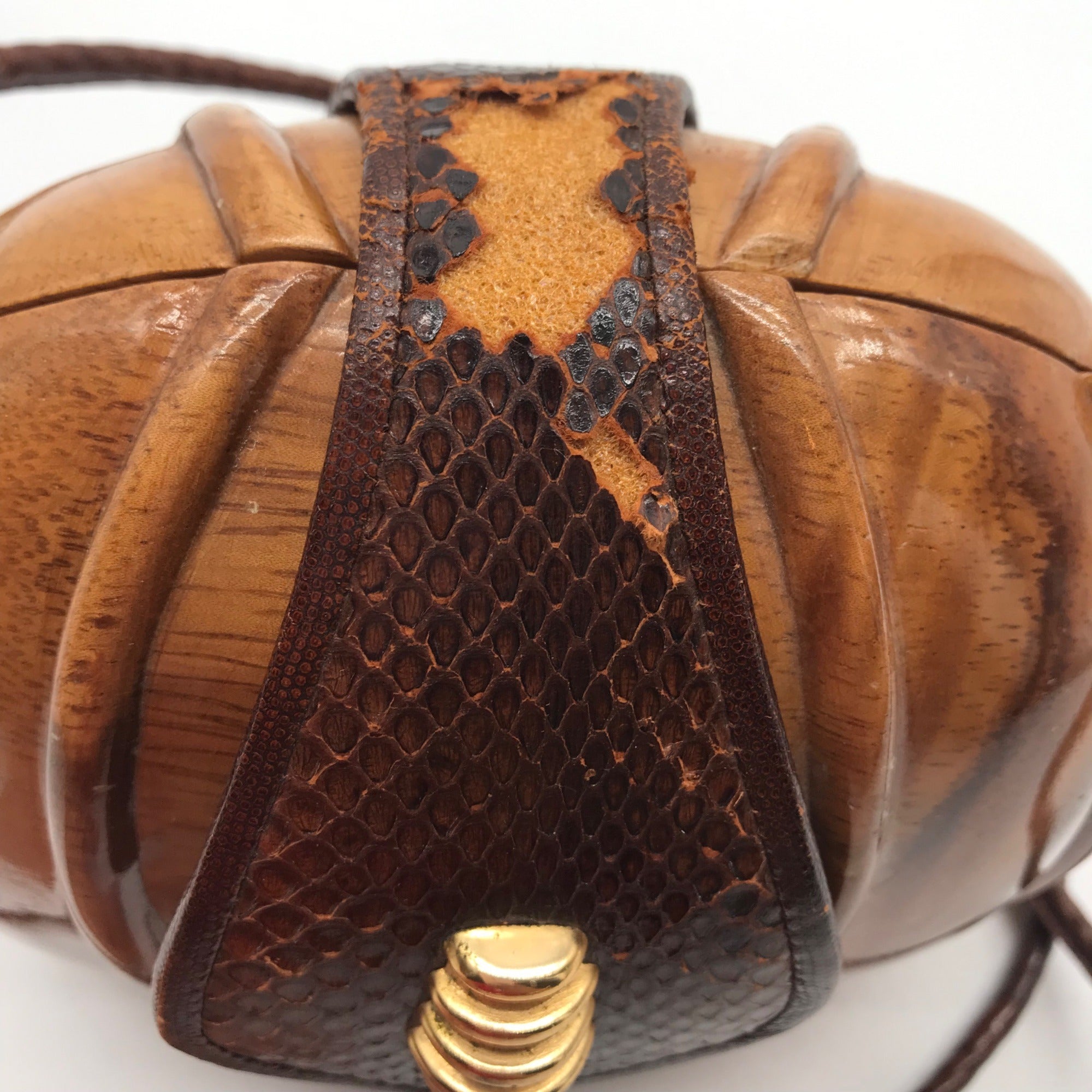 Timmy Woods Handcarved Shell Shaped Arcadia Wood Crossbody