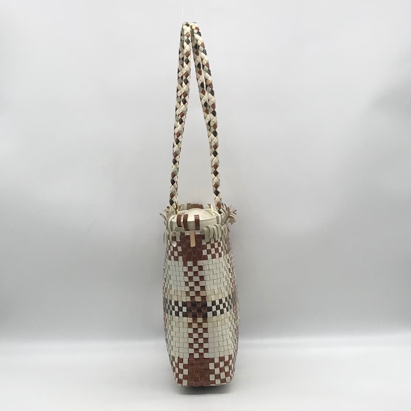 Salvatore Ferragamo Multicolor Woven Leather Gancini Shoulder Bag