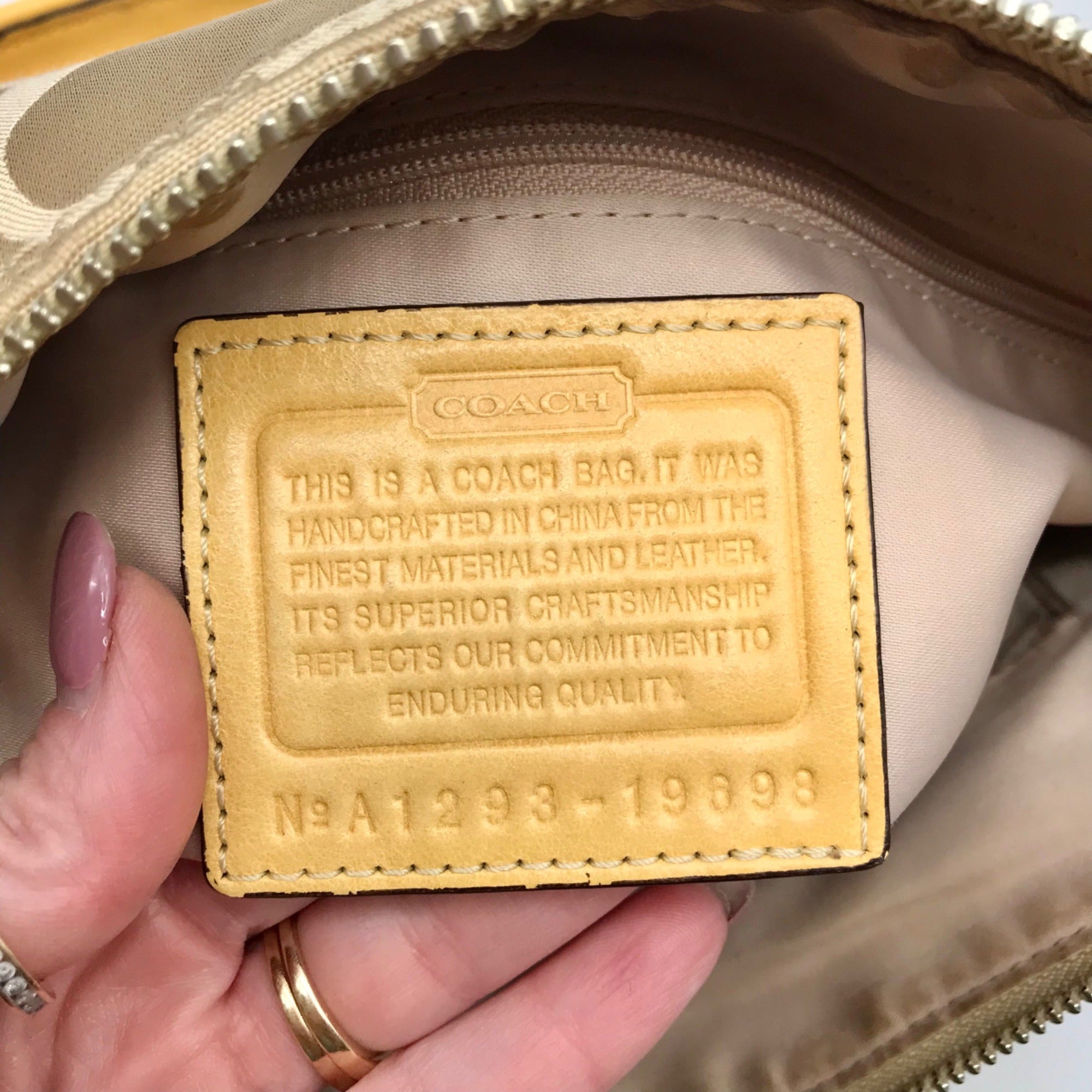 Coach Khaki and Yellow Signature Canvas Convertible Crossbody Bag 19698