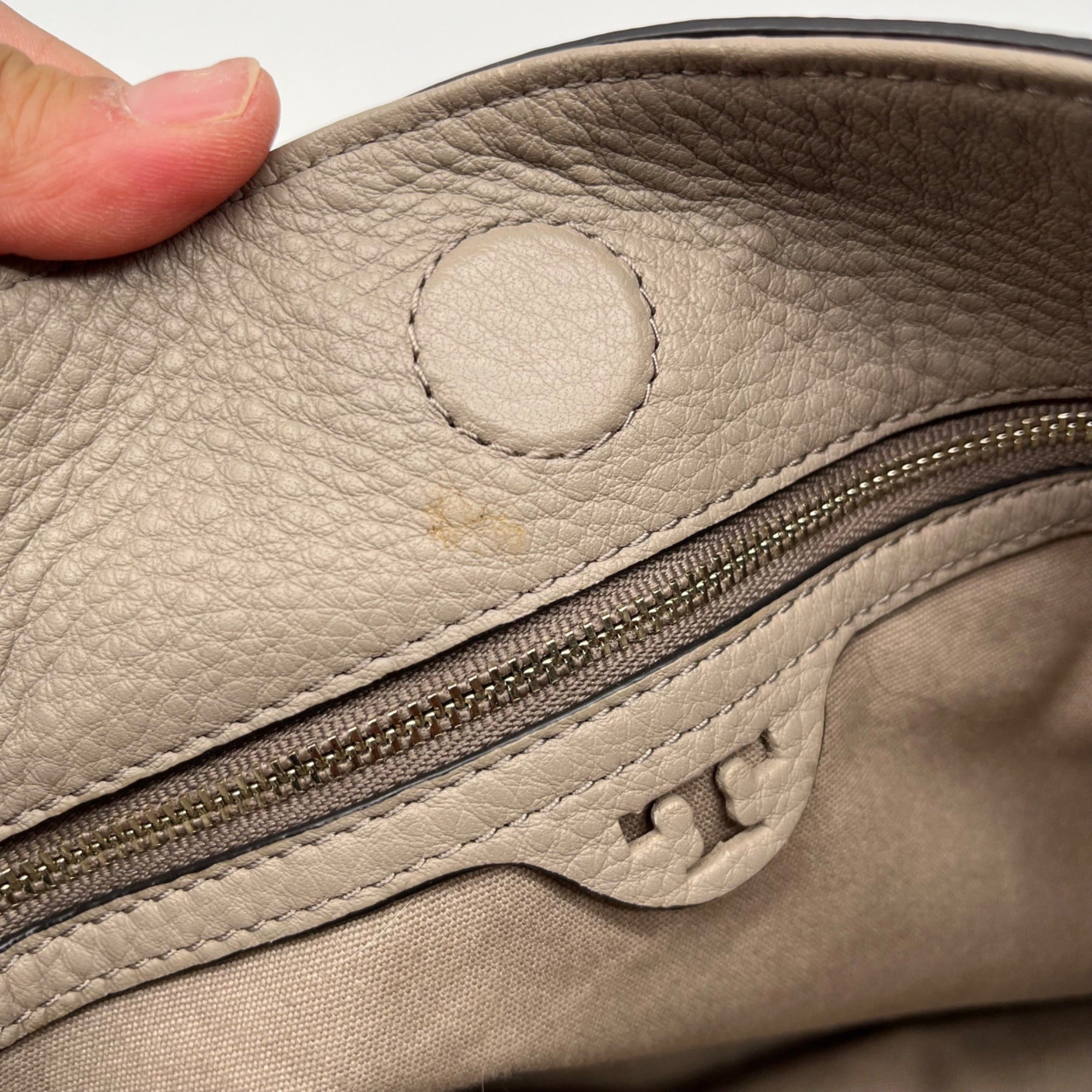 Unbranded Gray Pebbled Leather Crossbody Bag