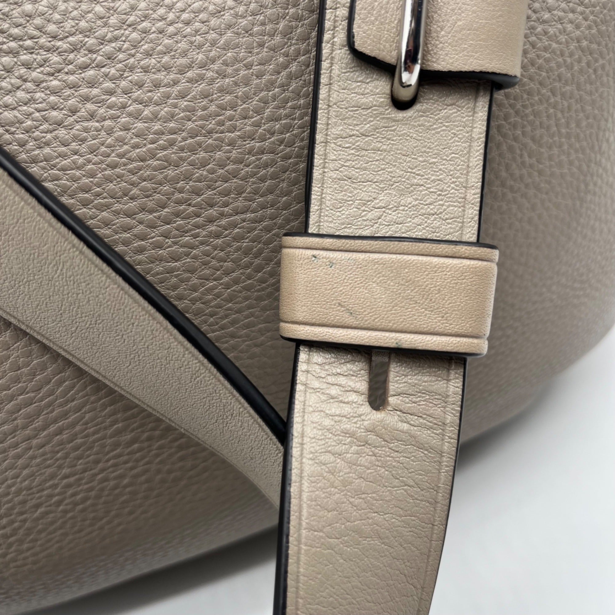 Unbranded Gray Pebbled Leather Crossbody Bag