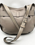 Unbranded Gray Pebbled Leather Crossbody Bag