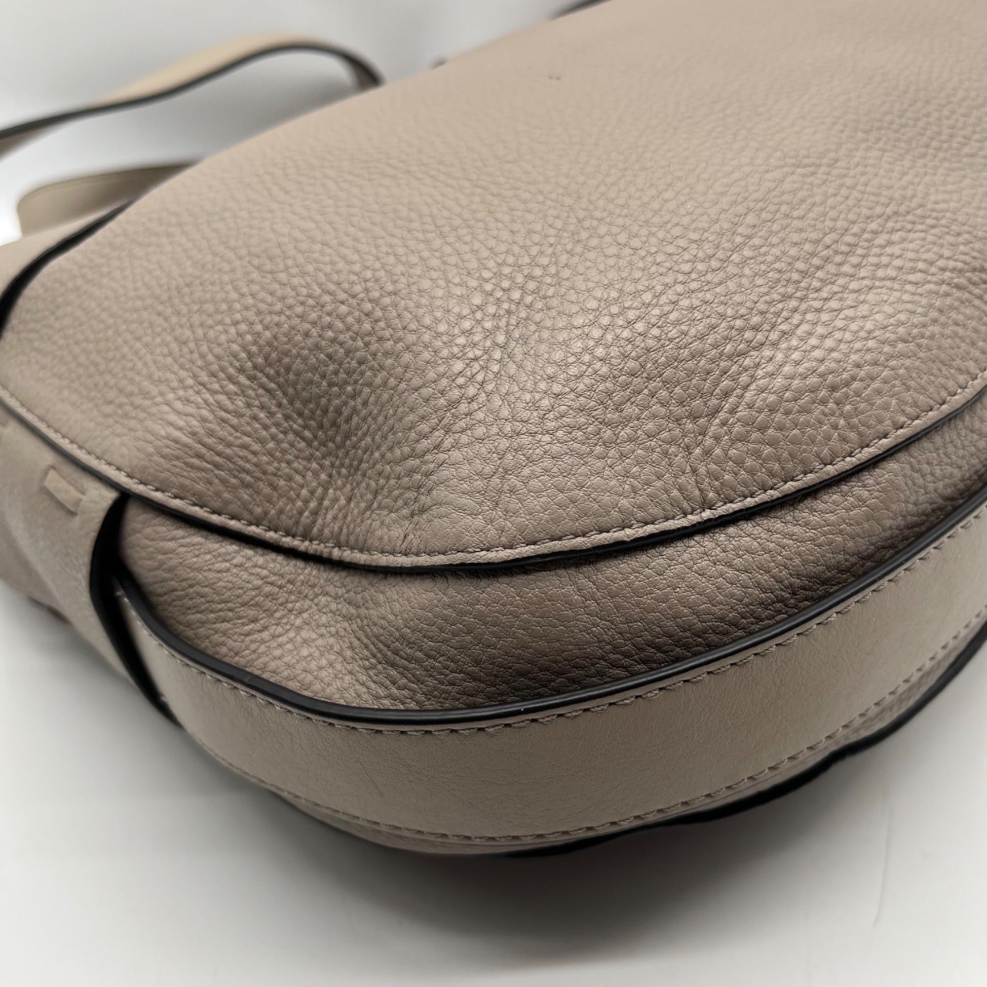 Unbranded Gray Pebbled Leather Crossbody Bag