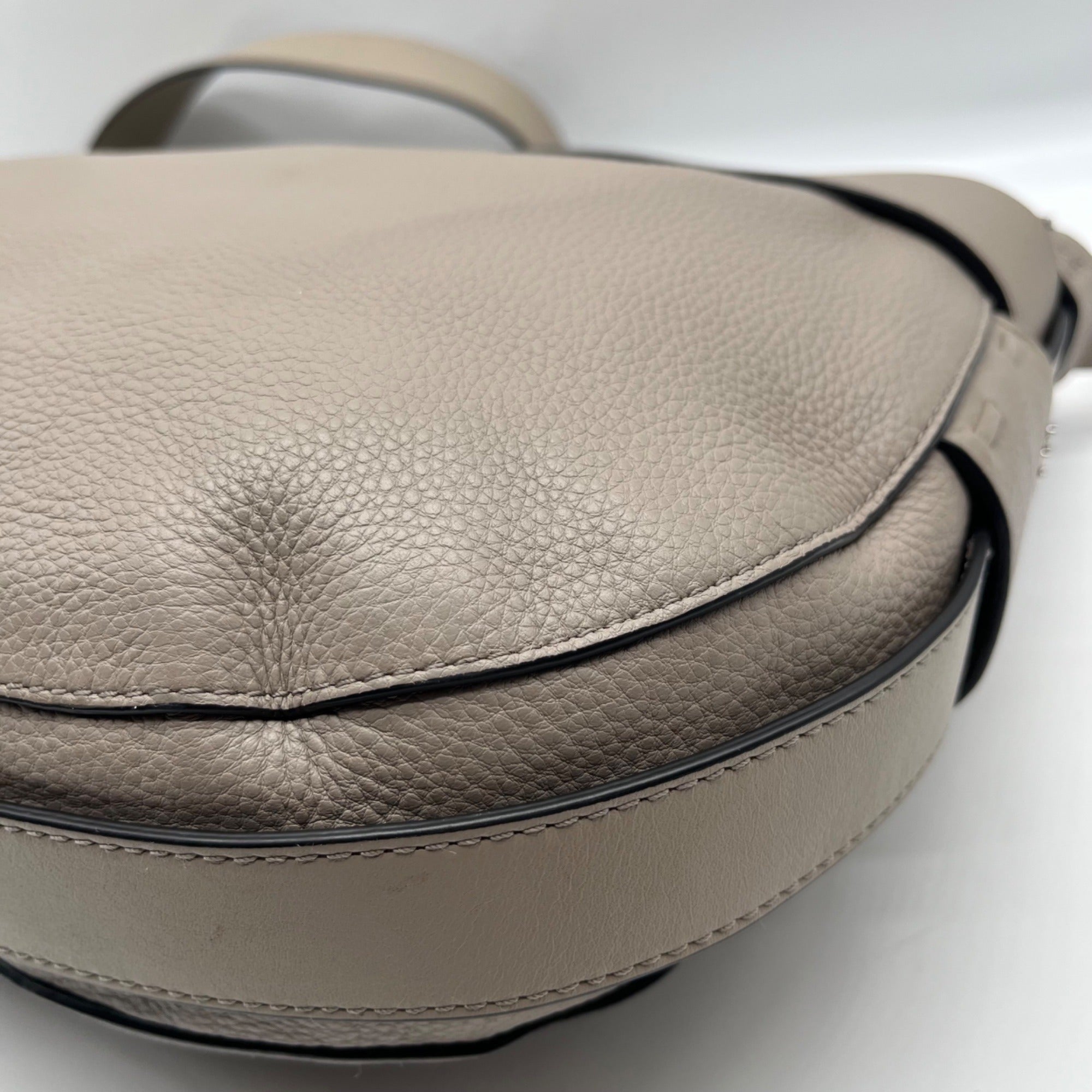 Unbranded Gray Pebbled Leather Crossbody Bag