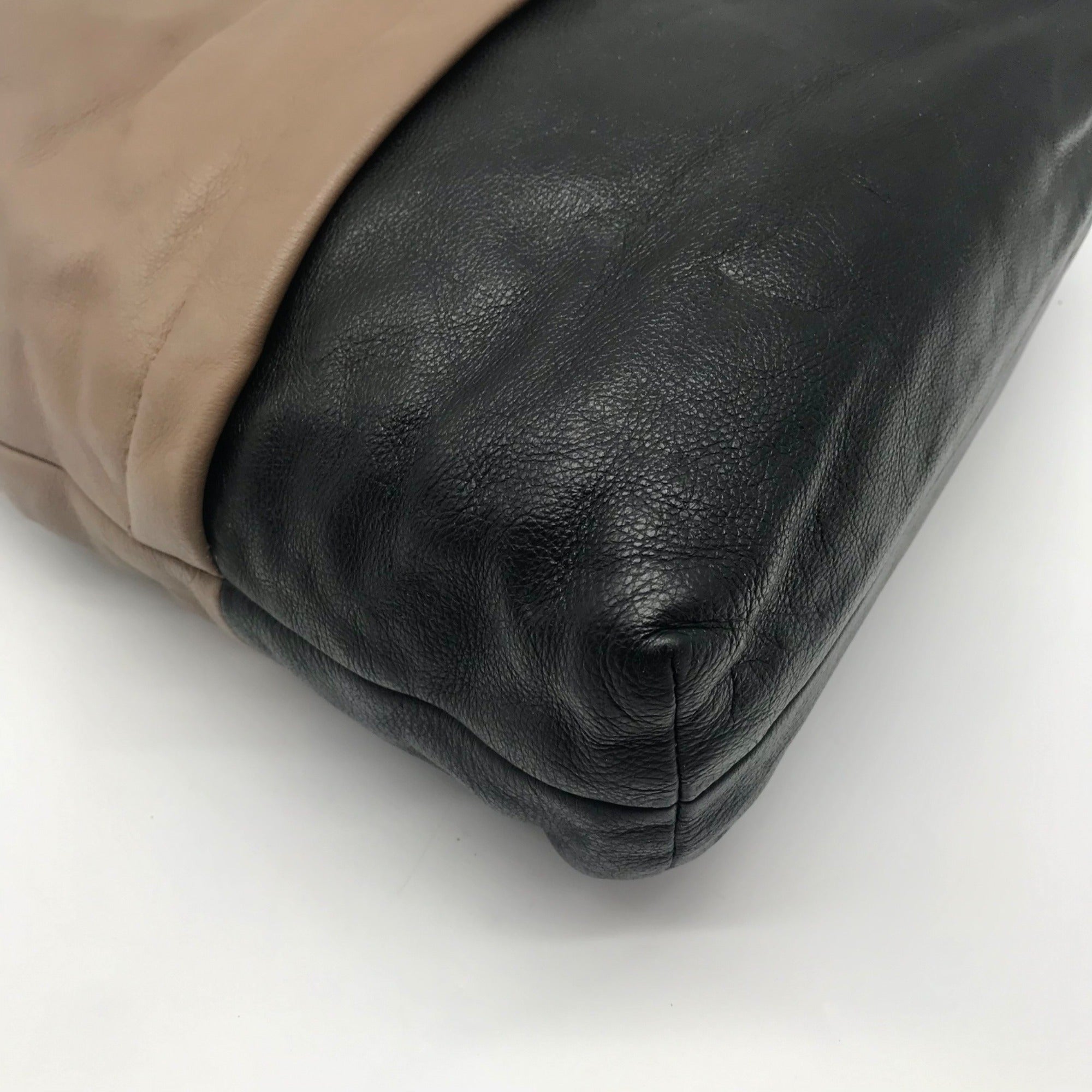 Brighton Brown &amp; Black Leather Color-block Shoulder Bag