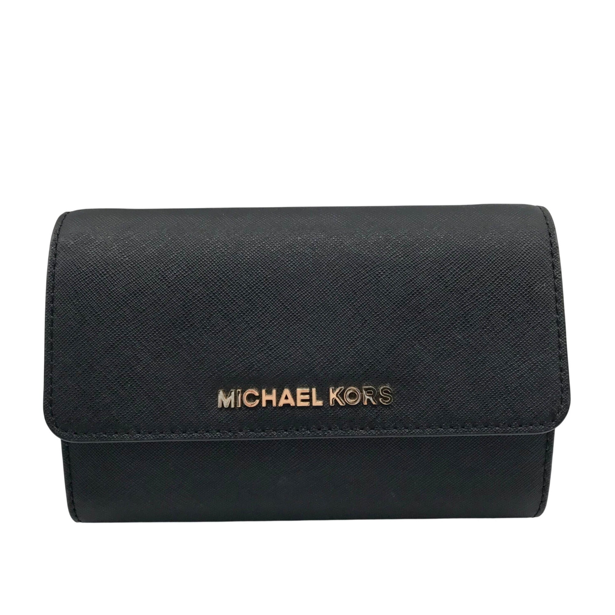 Michael Kors Black Saffiano Leather Jet Set Smartphone Crossbody