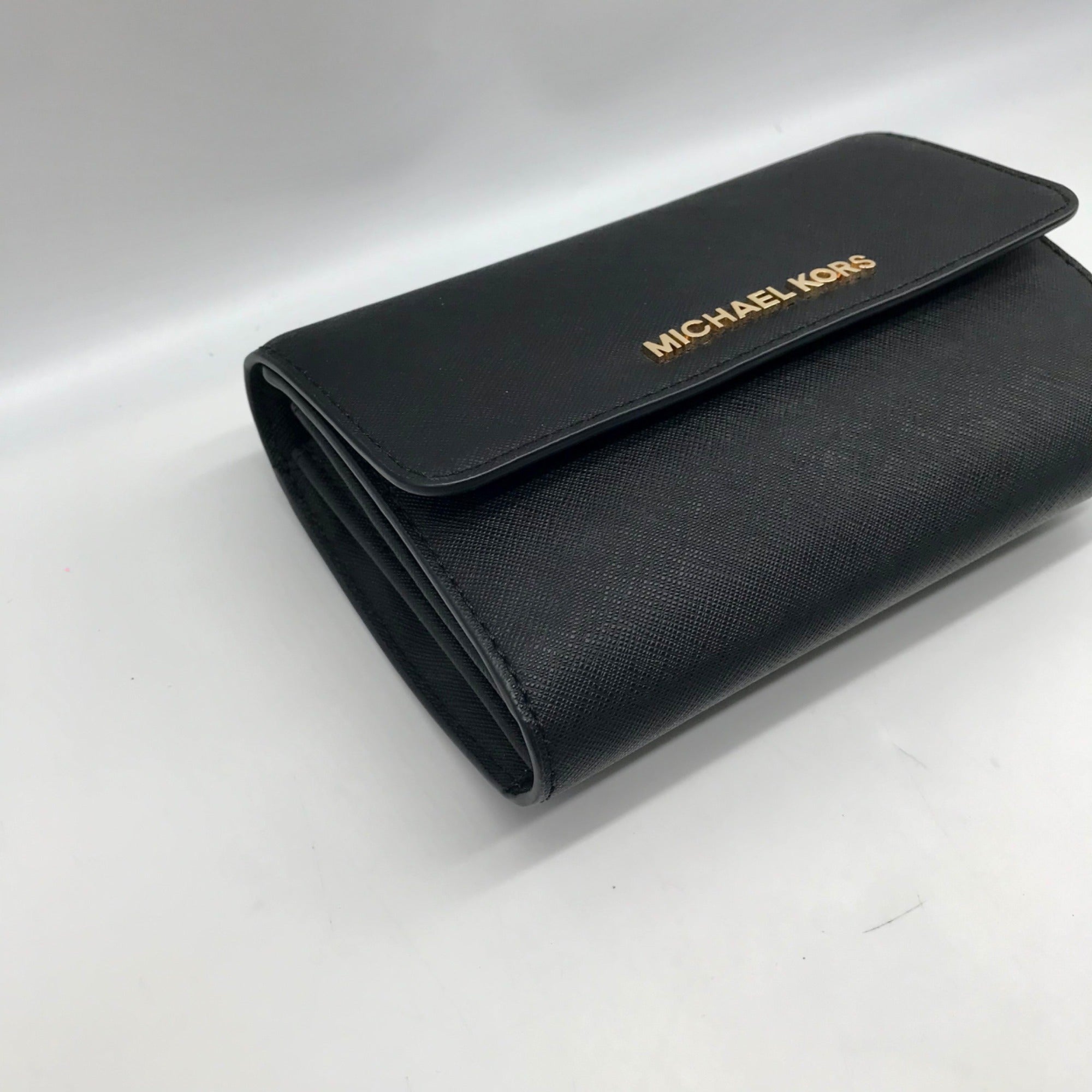 Michael Kors Black Saffiano Leather Jet Set Smartphone Crossbody