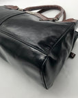 Giani Bernini Black And Brown Faux Leather Satchel Handbag