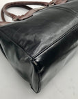 Giani Bernini Black And Brown Faux Leather Satchel Handbag