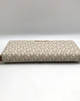Michael Kors Vanilla Coated Canvas Monogram Jet Set Travel Continental Wallet