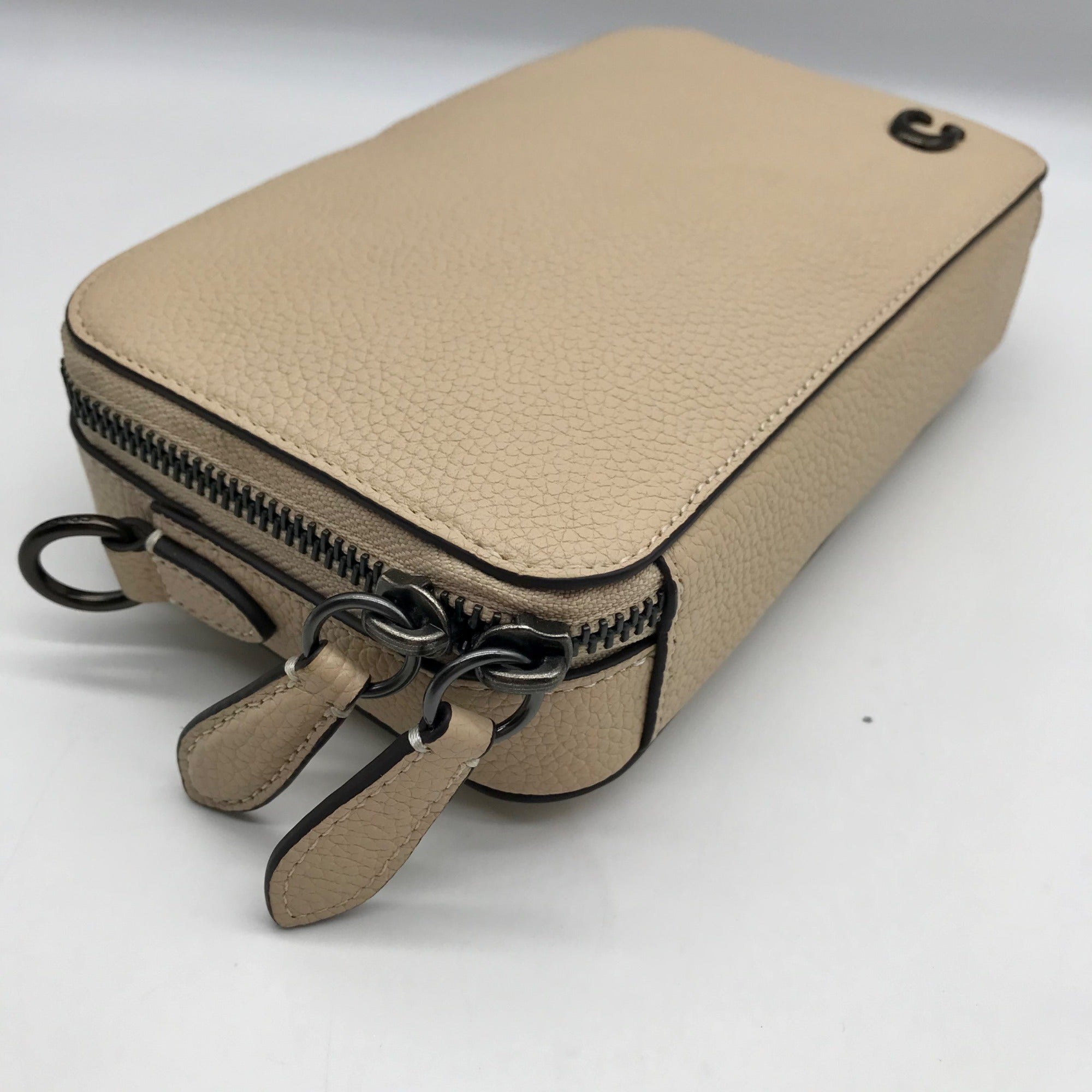Coach  Ivory Pebbled Leather Charter Slim Crossbody Bag CC070