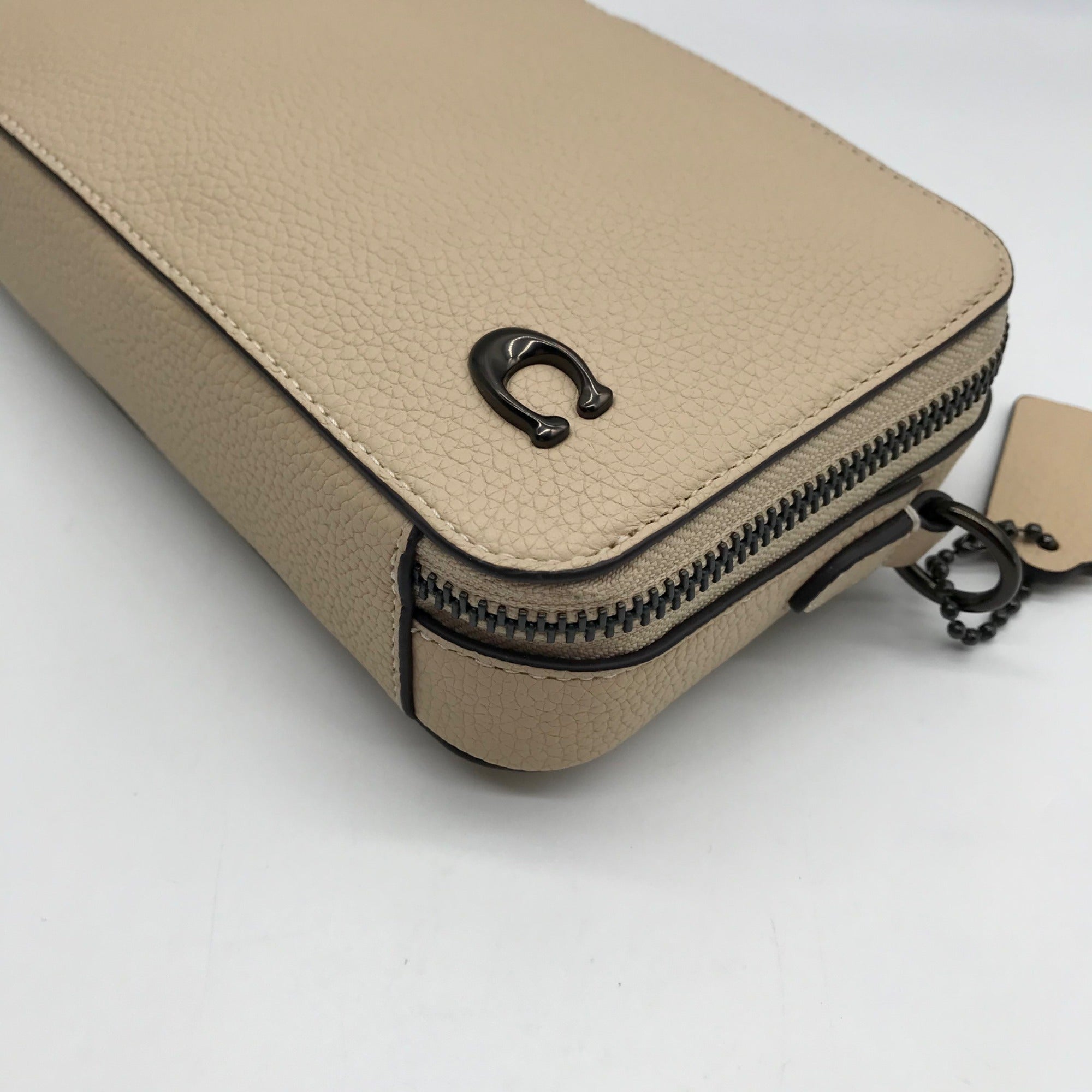 Coach  Ivory Pebbled Leather Charter Slim Crossbody Bag CC070